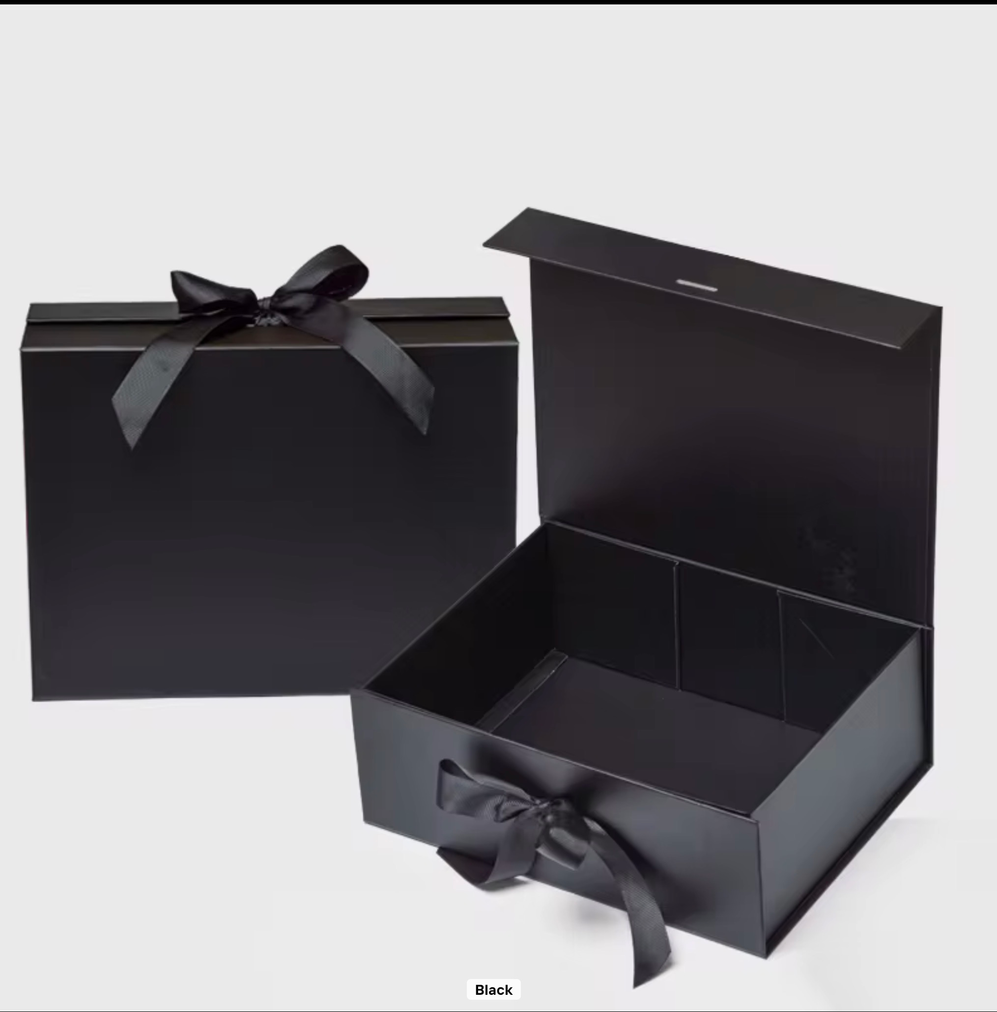 Gift Boxes with Bow — Black
