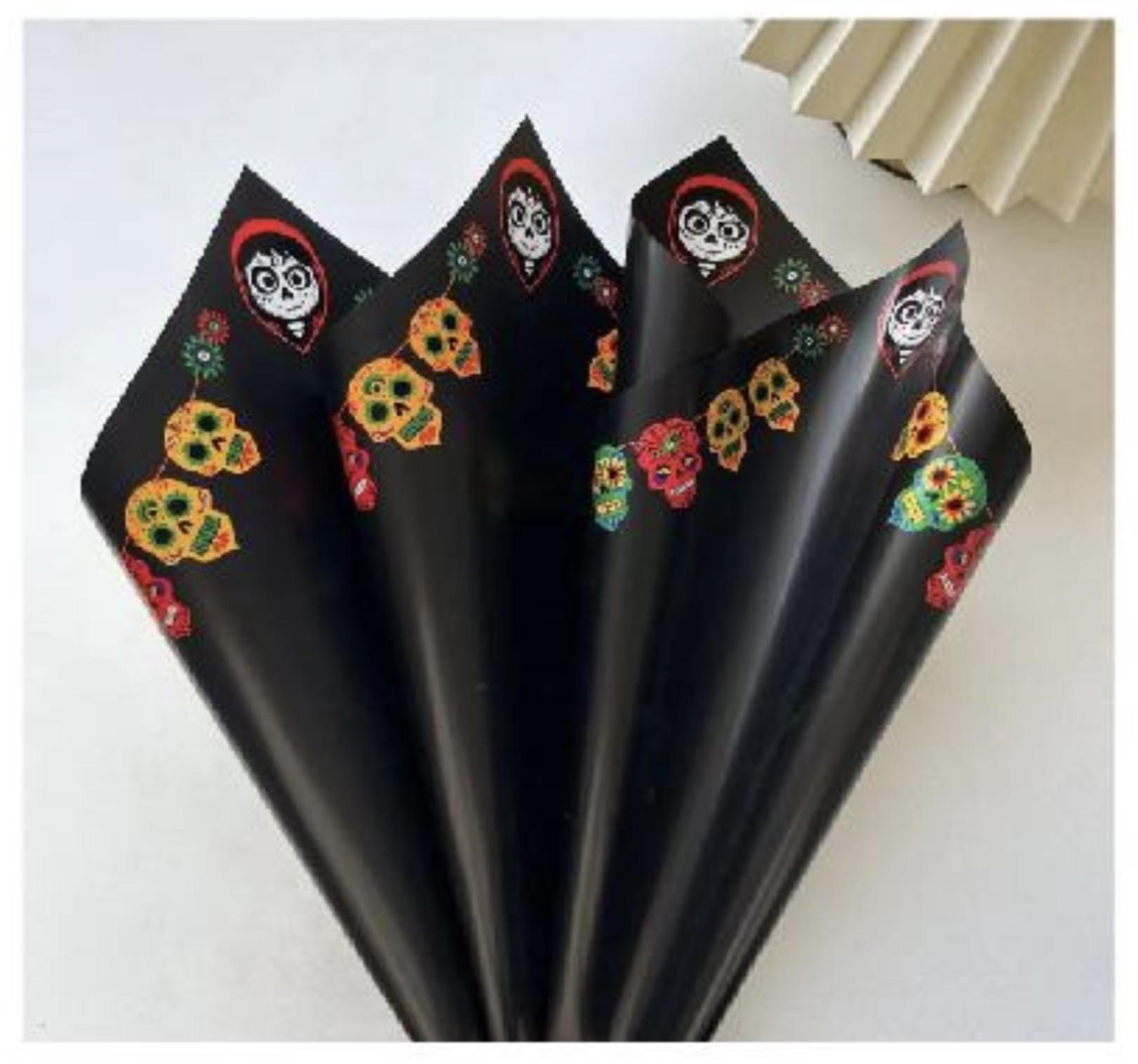 Dia de los Muertos / Day of the dead Wrap in Black