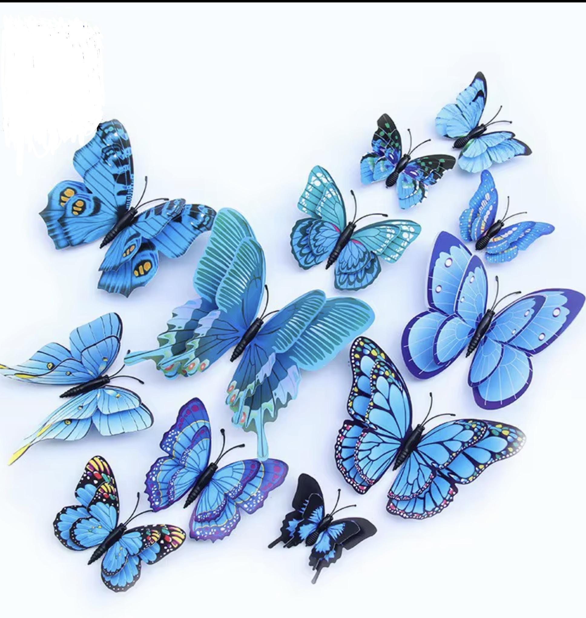 3D Butterflies Blue