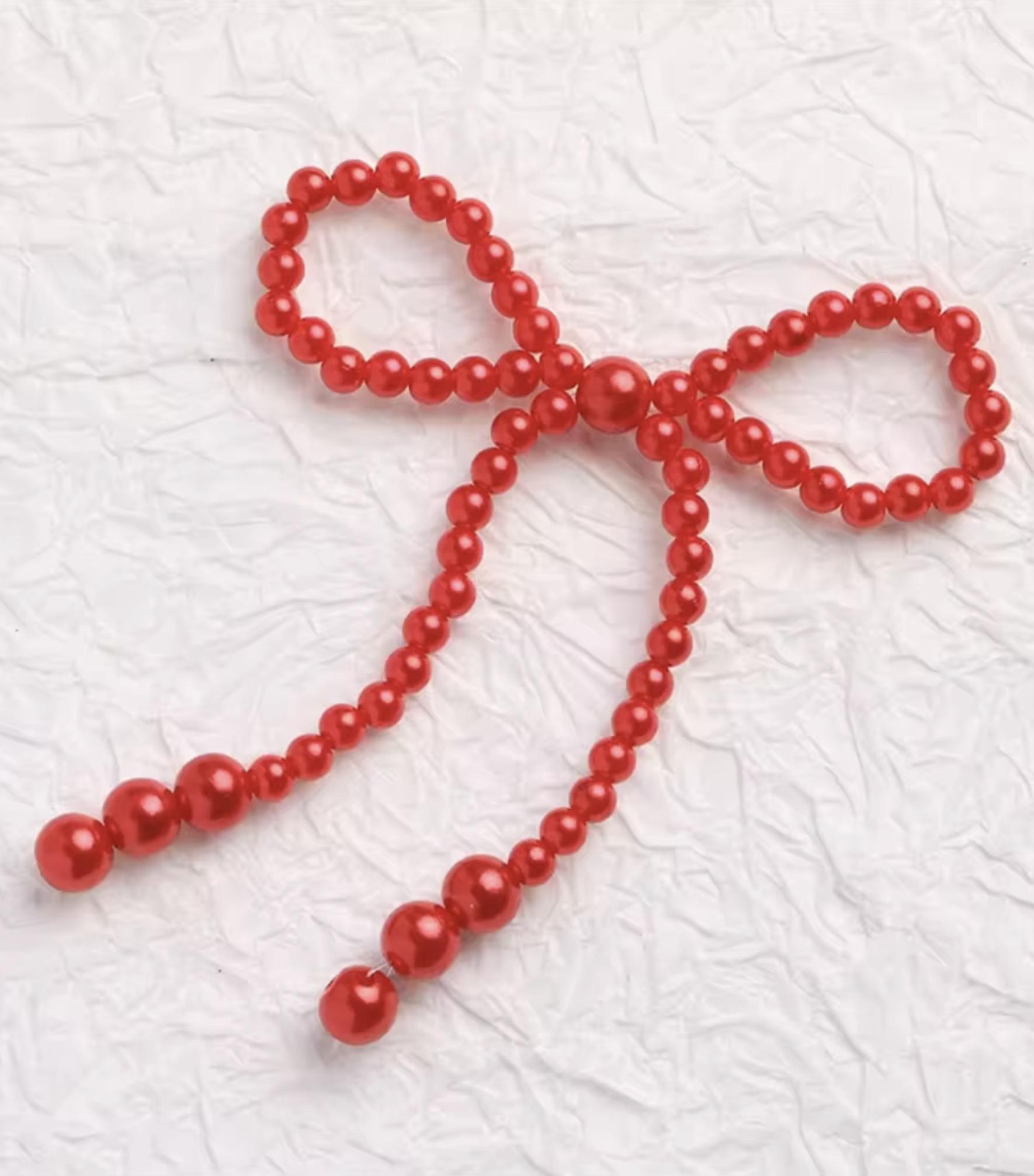 Pearl Bow in Red