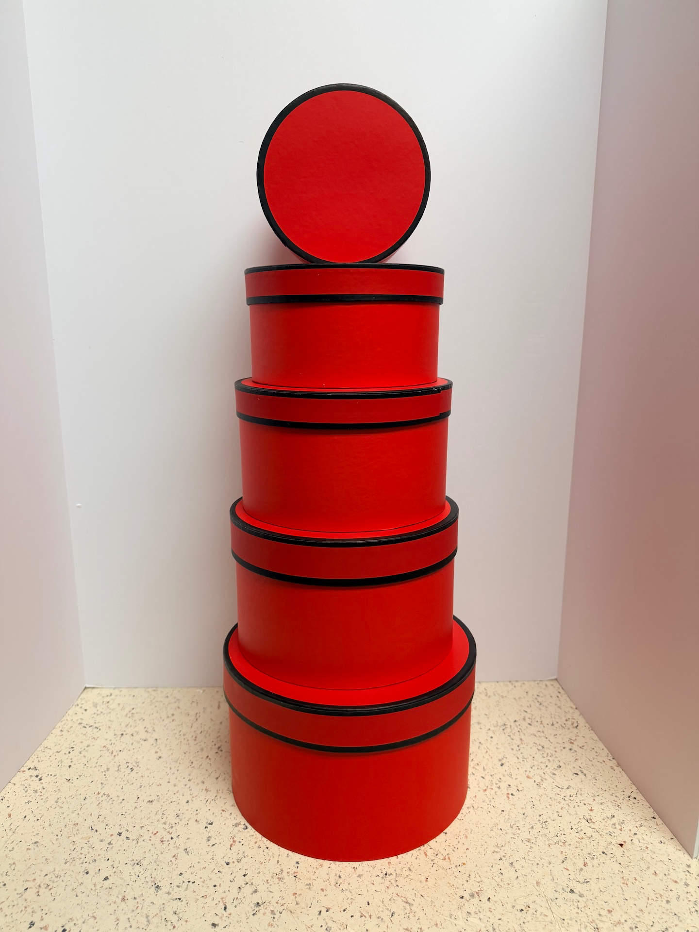 5 Tier Round Box Set — Red