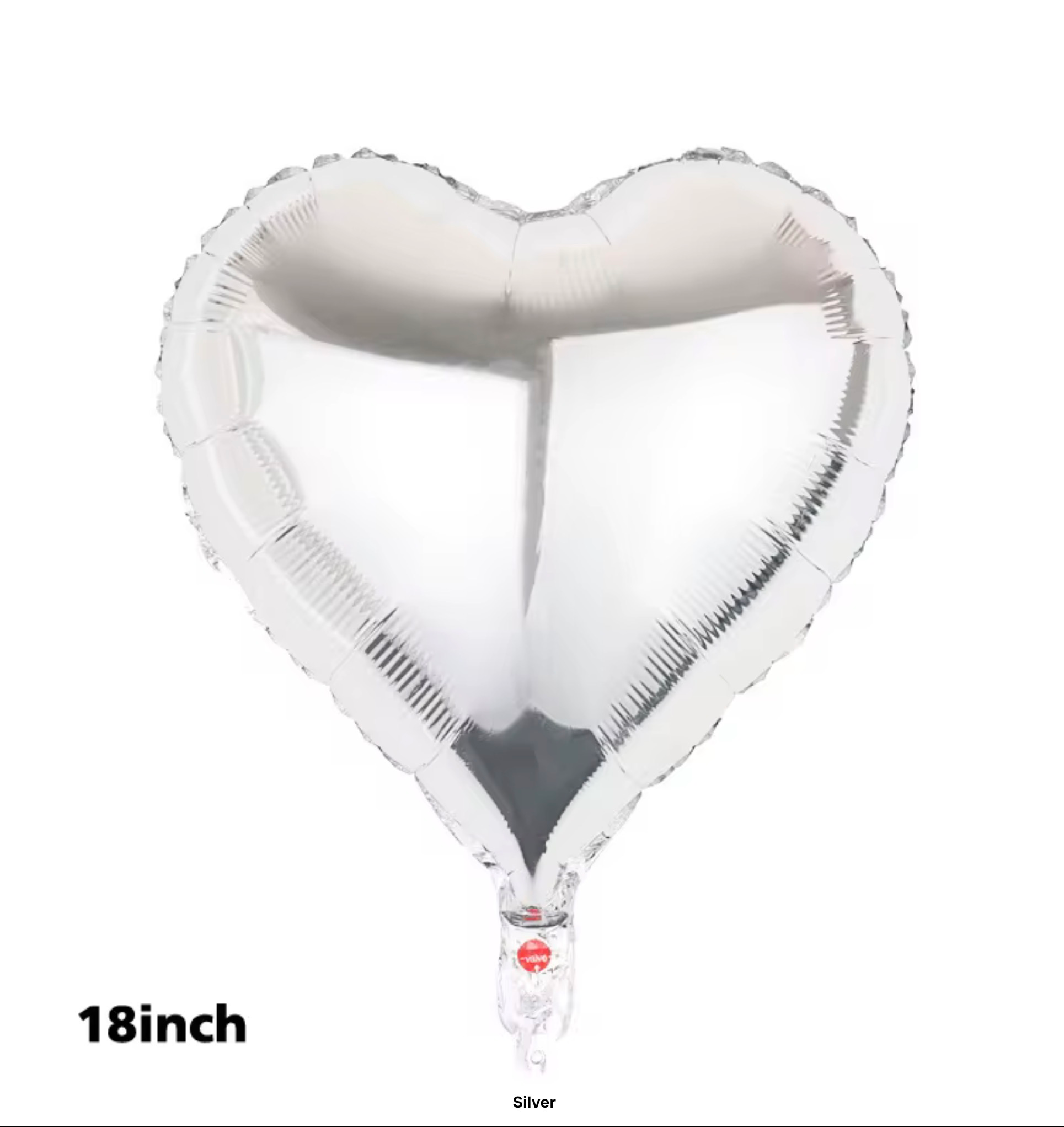 Colorful Heart Mylar Balloons — Silver