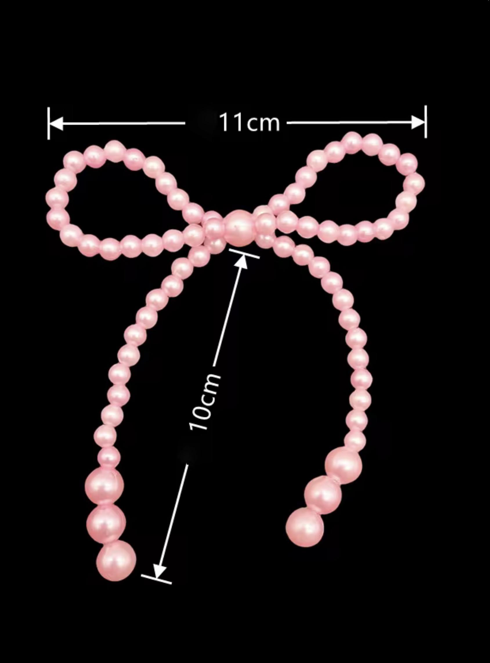Pearl Bow in Red — pink