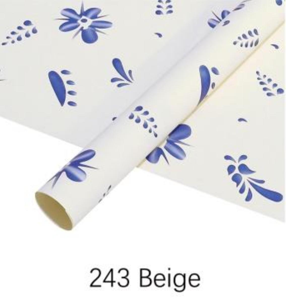 Antique Blue Floral Beige