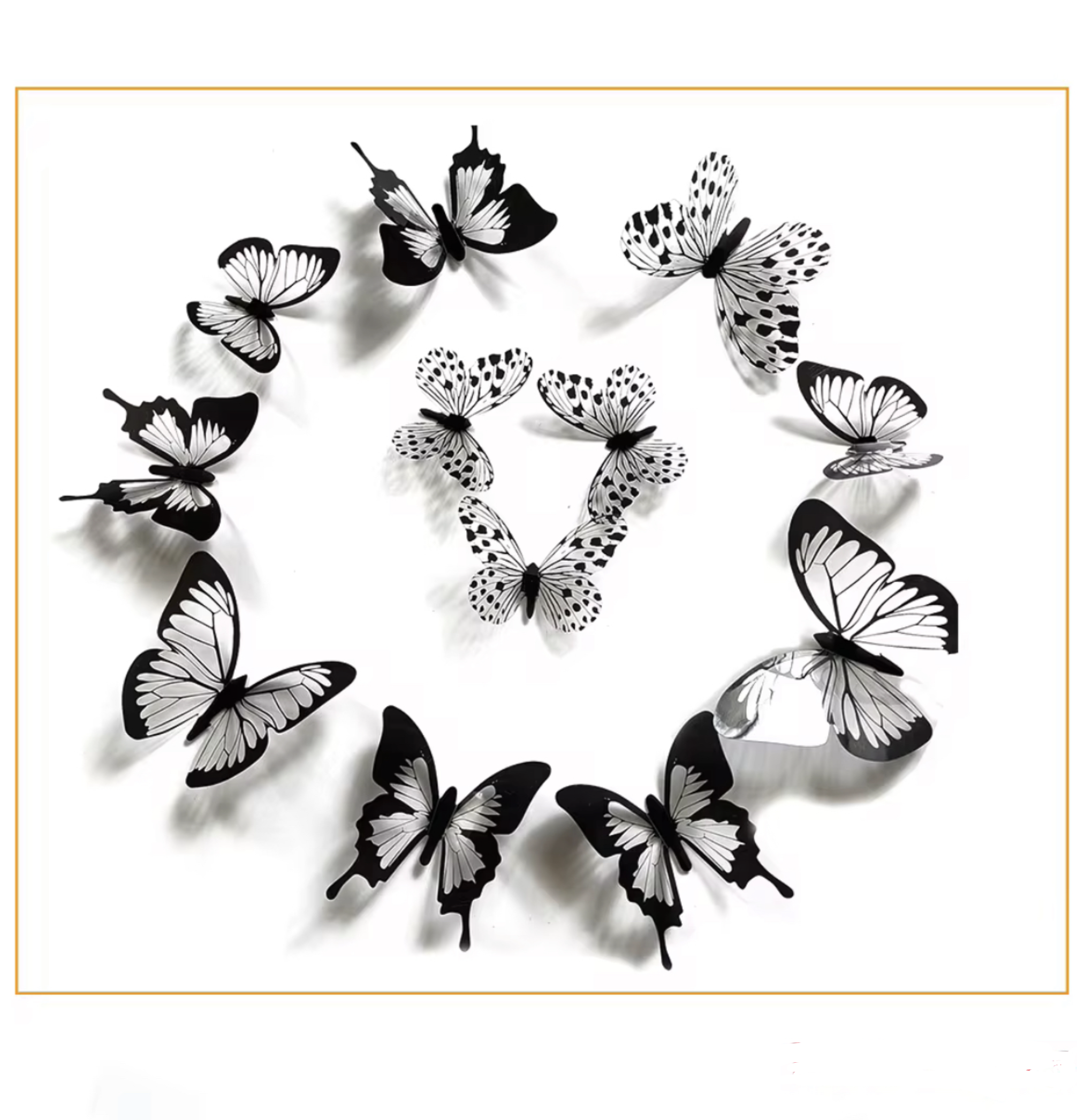 3D Acrylic Black Butterflies