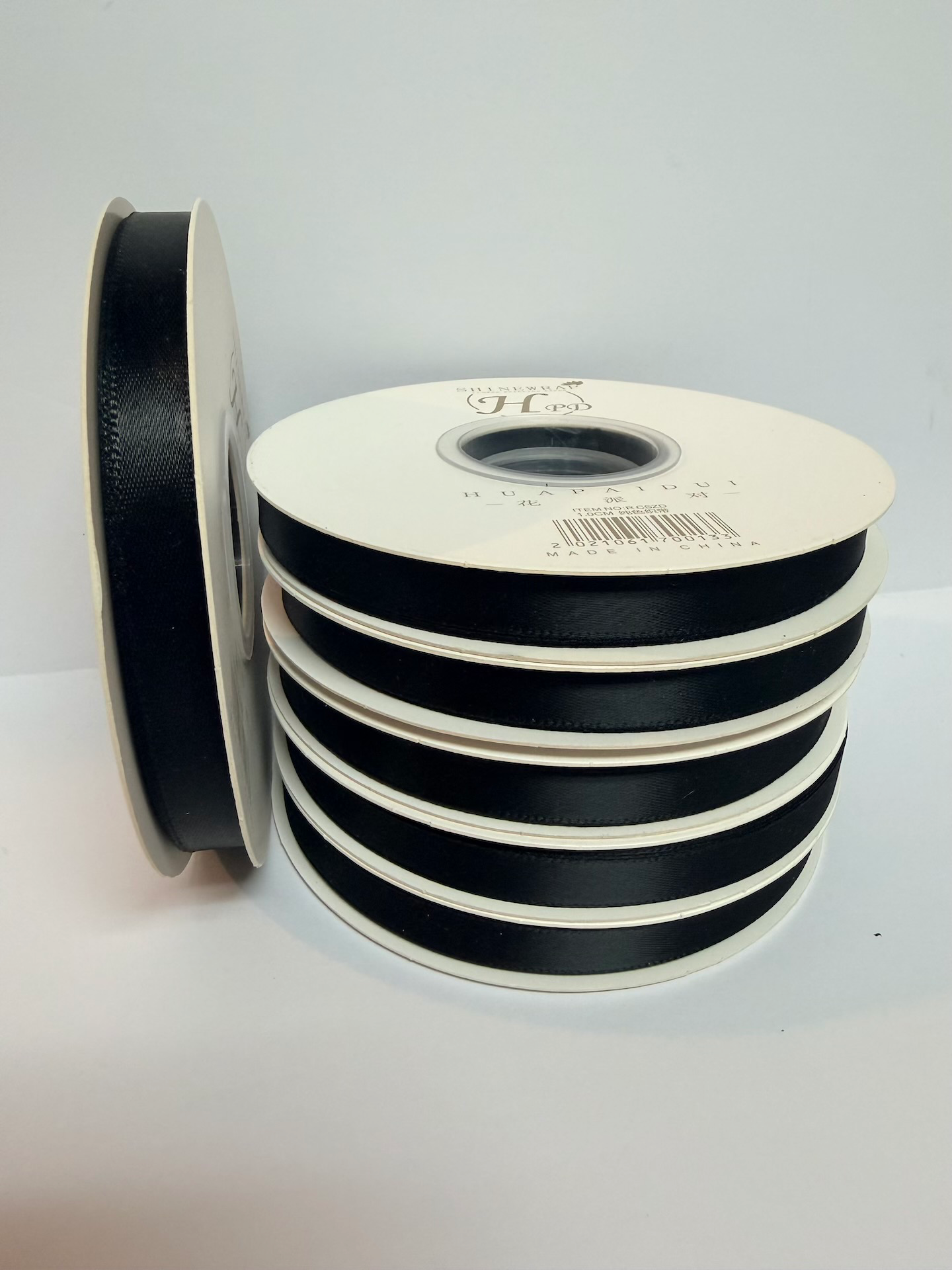 Thin 1 cm Ribbons — Black