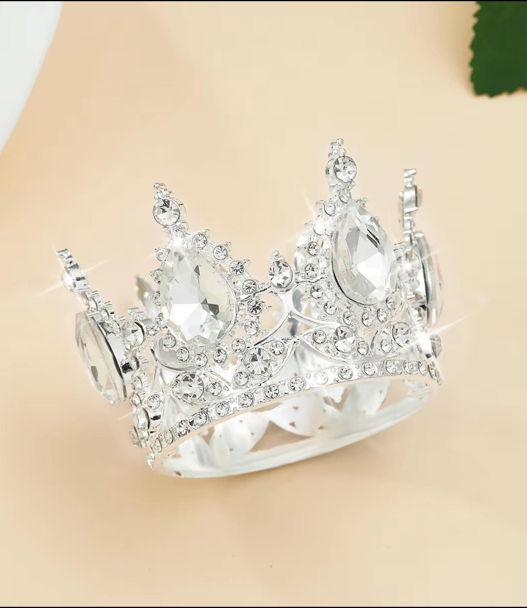 Jeweled Crown in Silver+Diamond