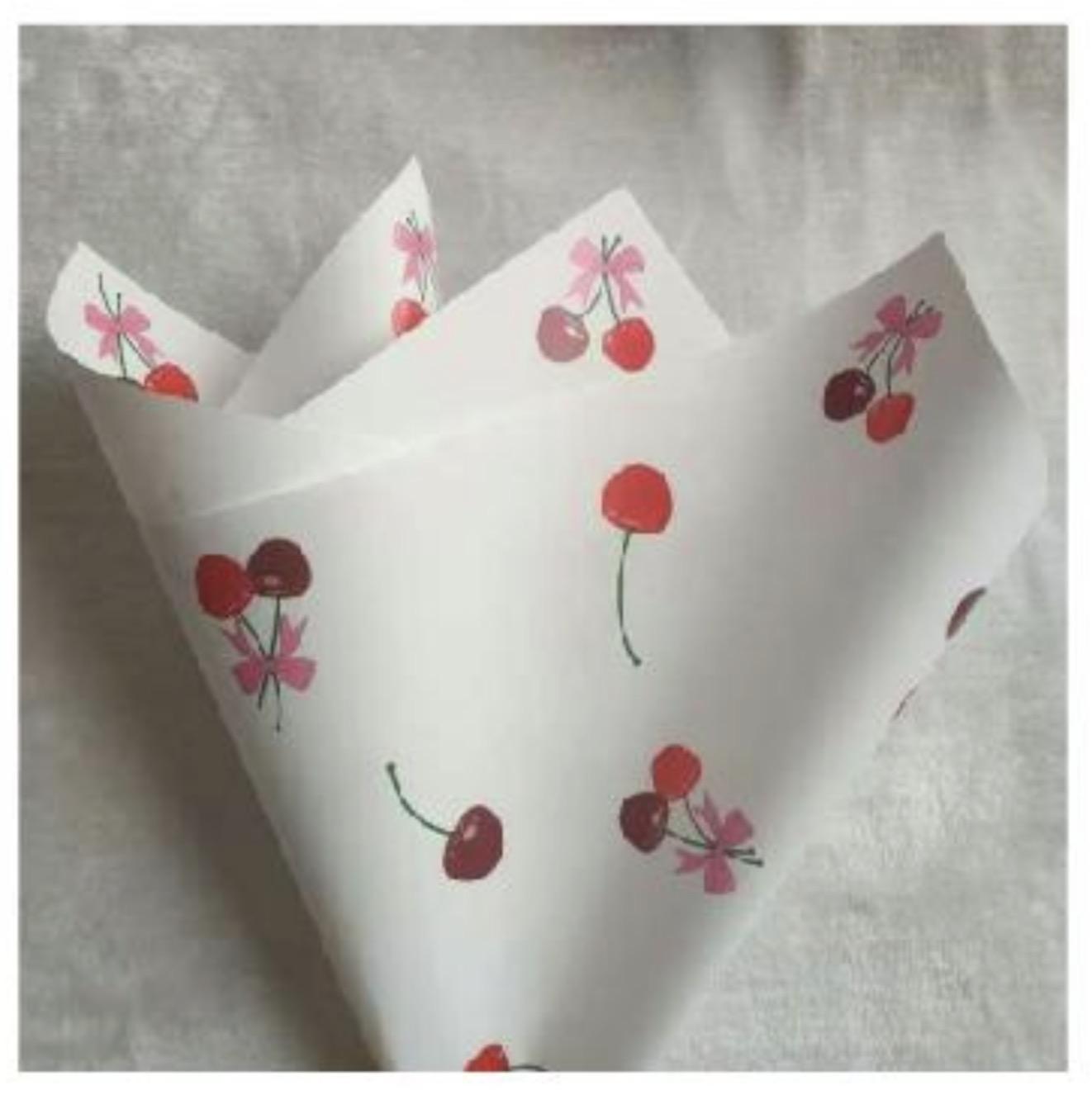 Cherries Design Wrap in White
