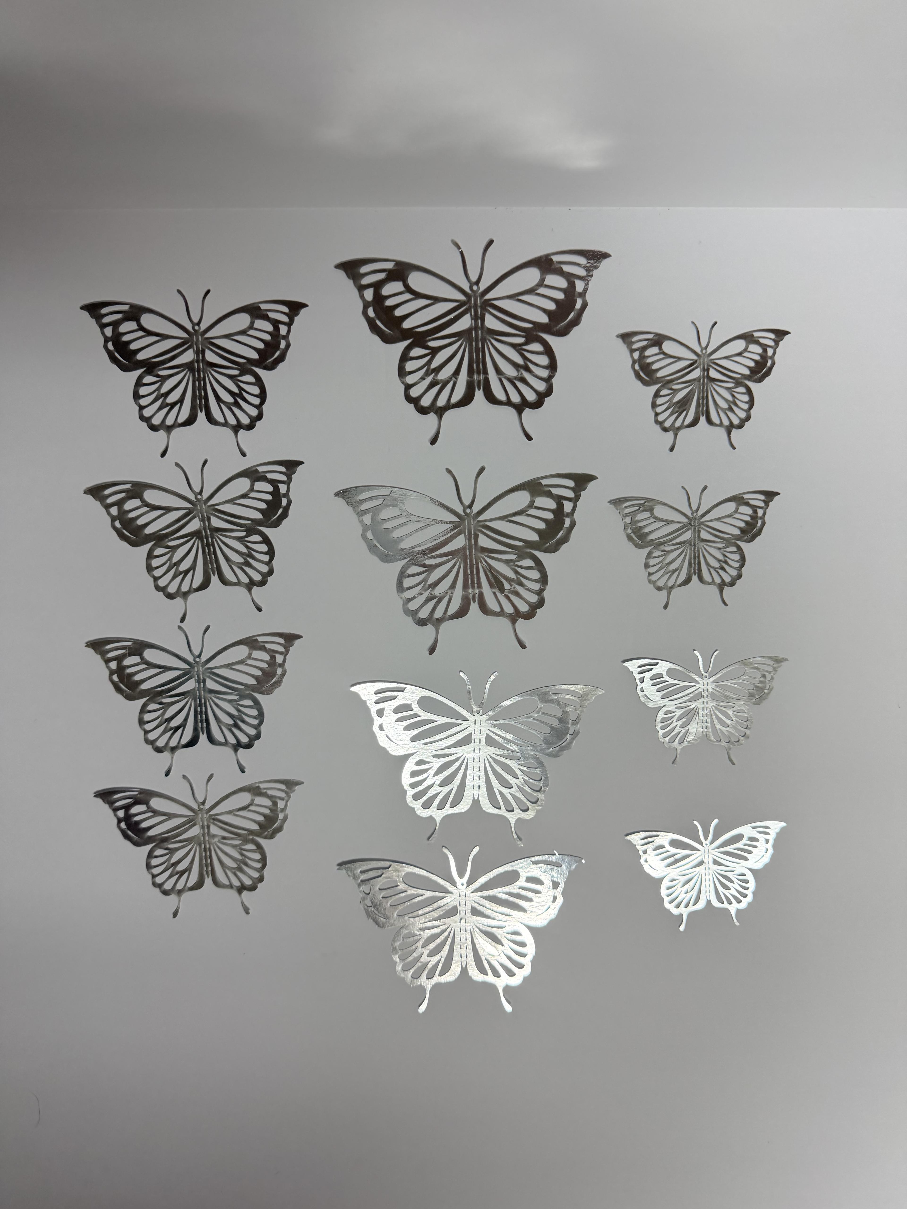 Foil Silver Butterflies