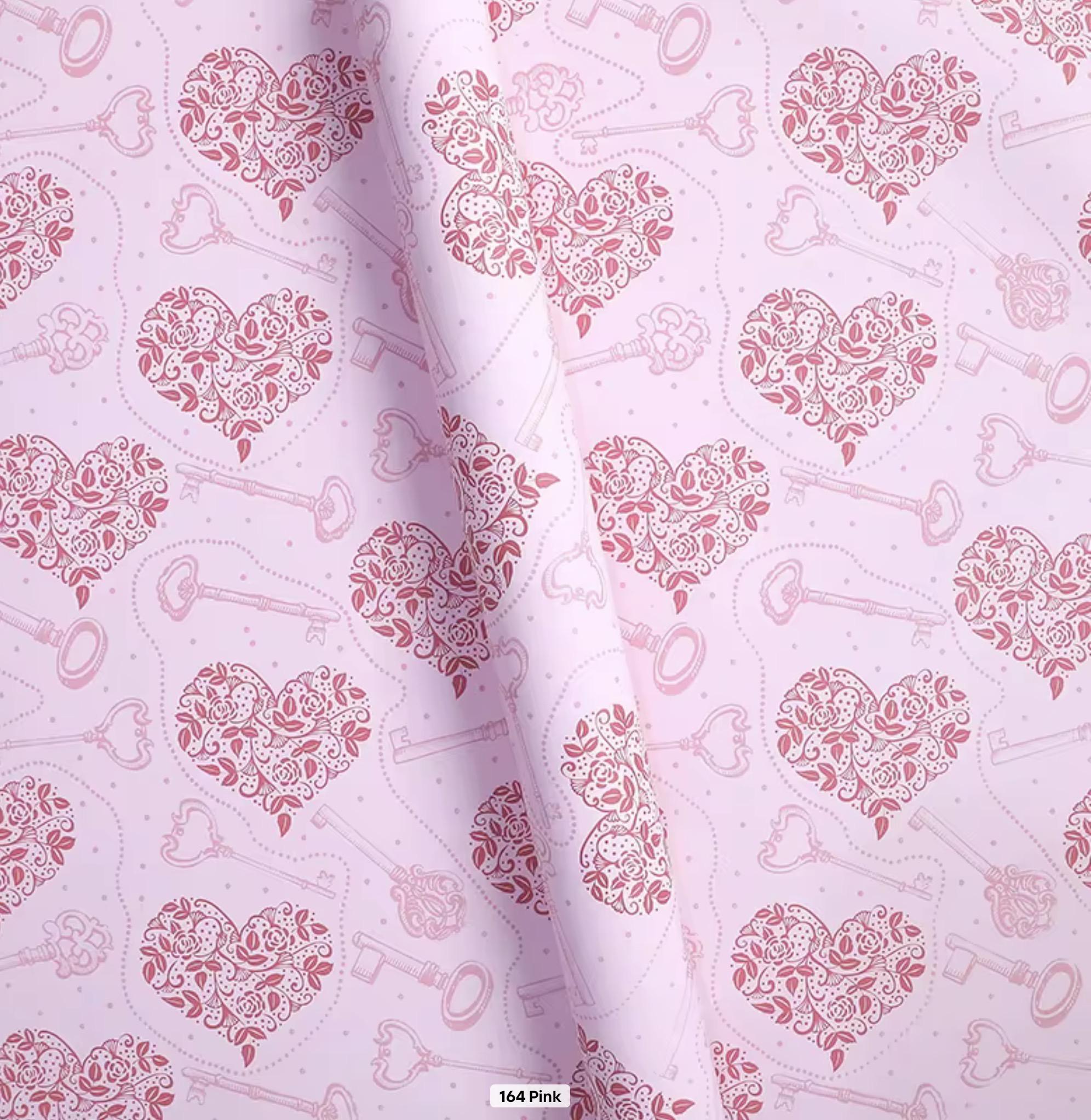 Hearts & Keys Wrap in Pink