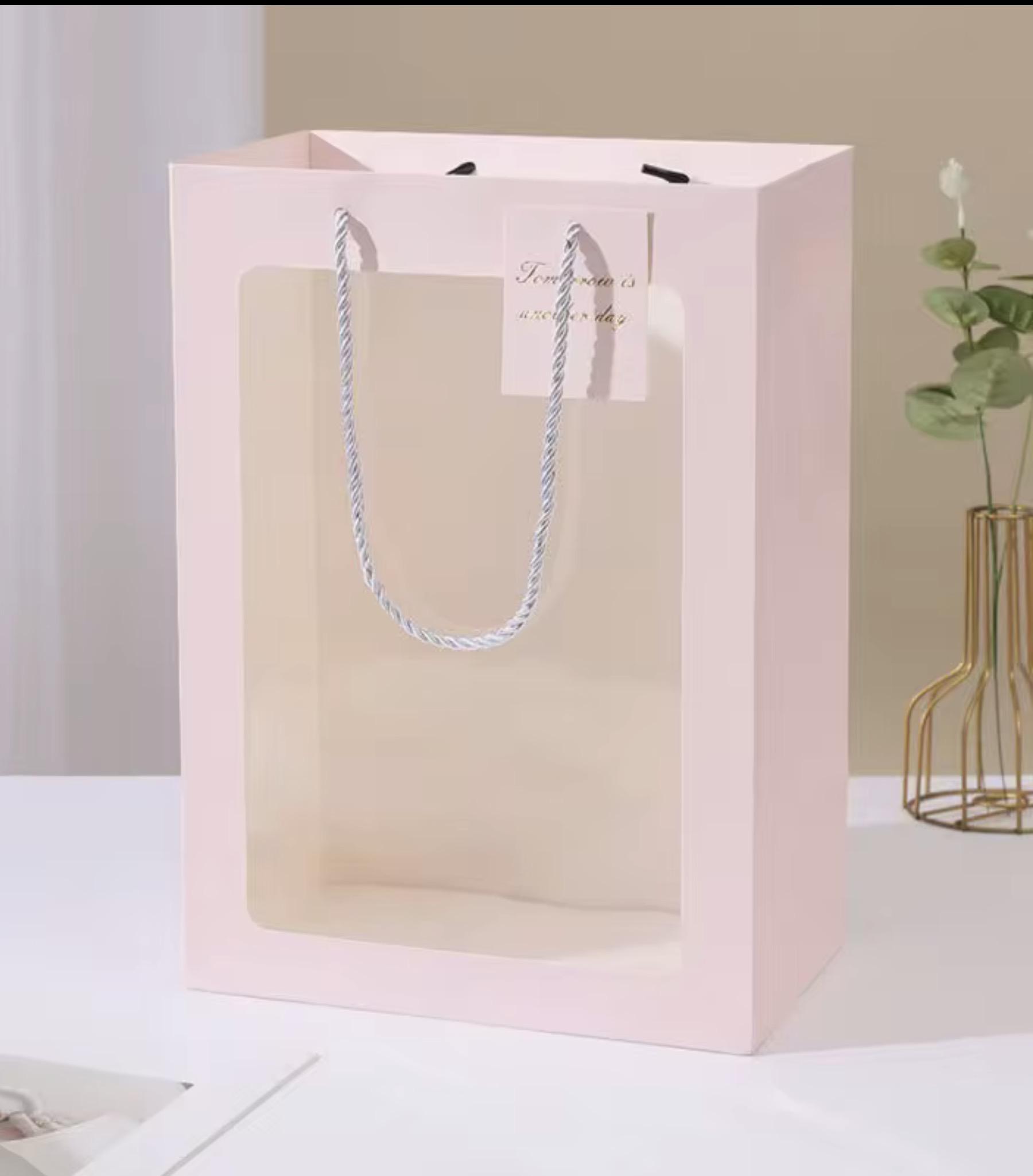 Gift Bag in Hard Cardstock Pink