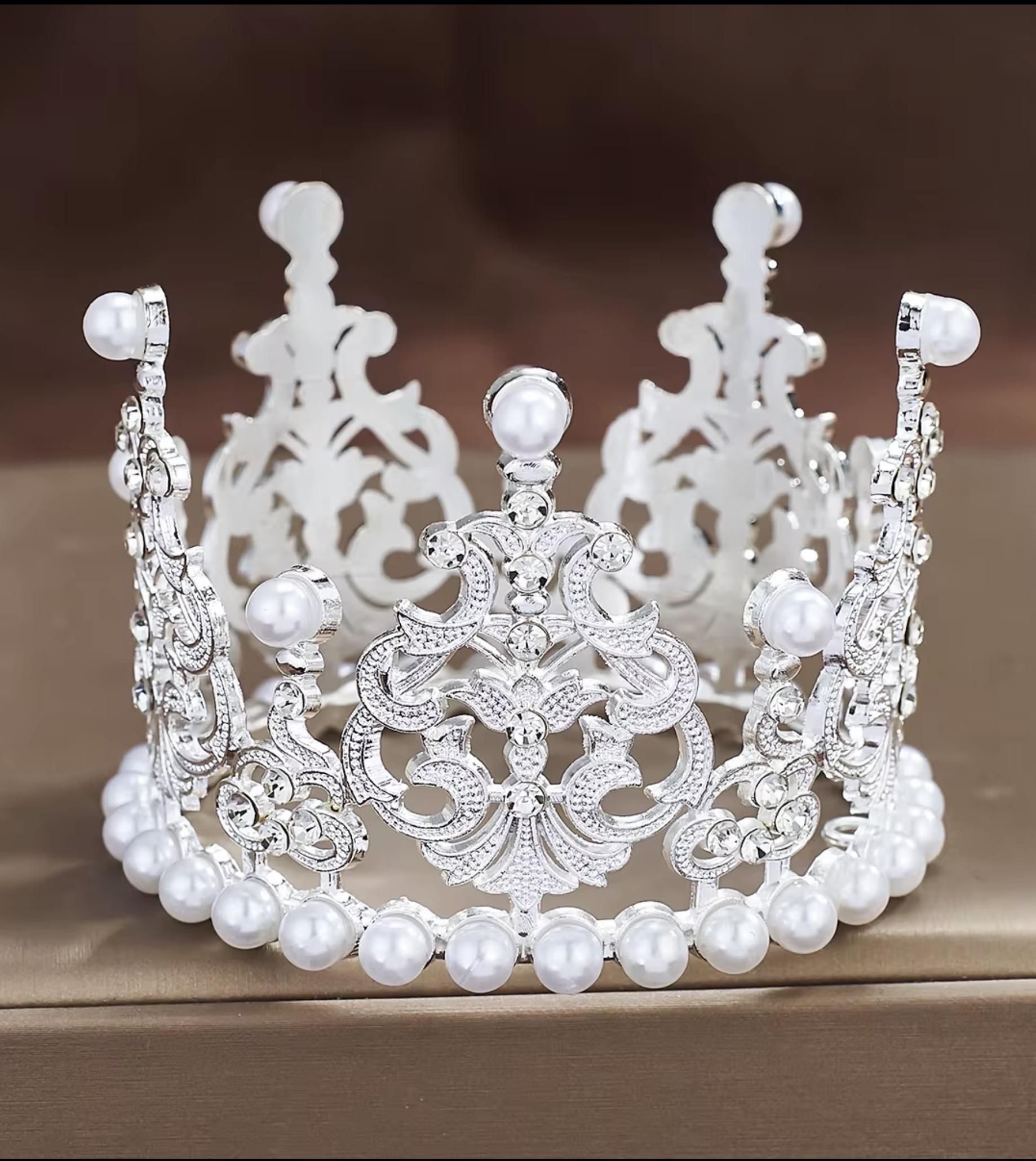 Silver Crown with Pearls
