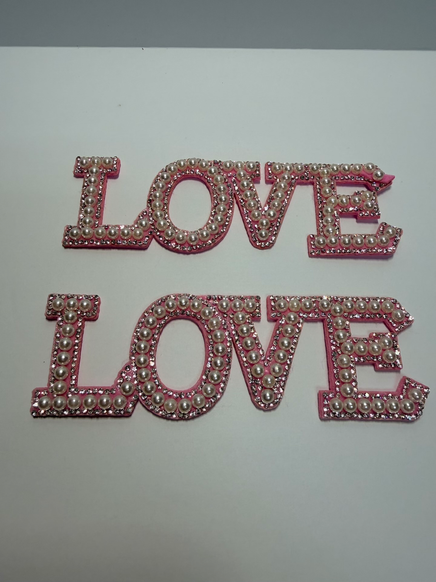 "LOVE" Pearls & Rhinestones Topper