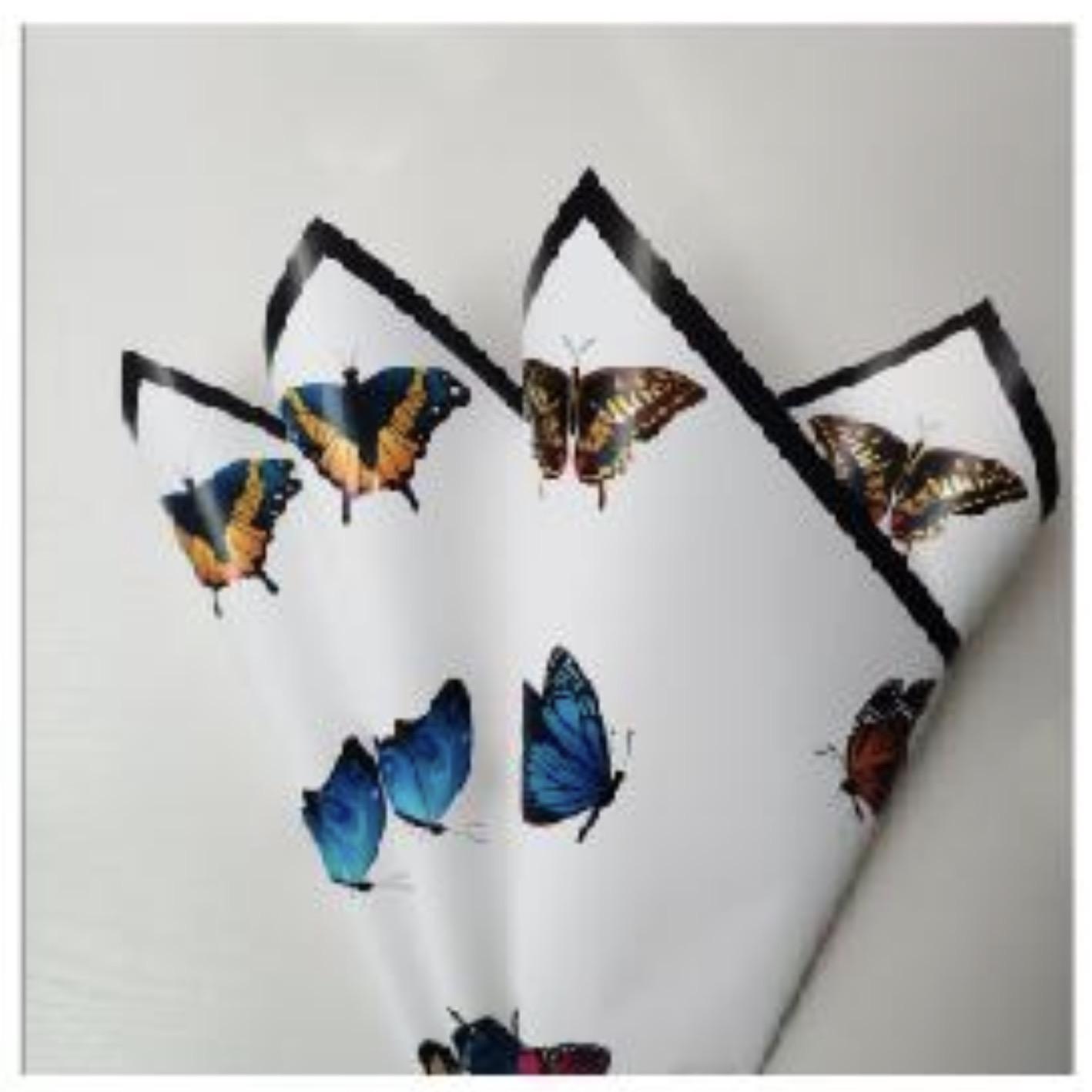 Butterfly Design Wrap in Pink — white