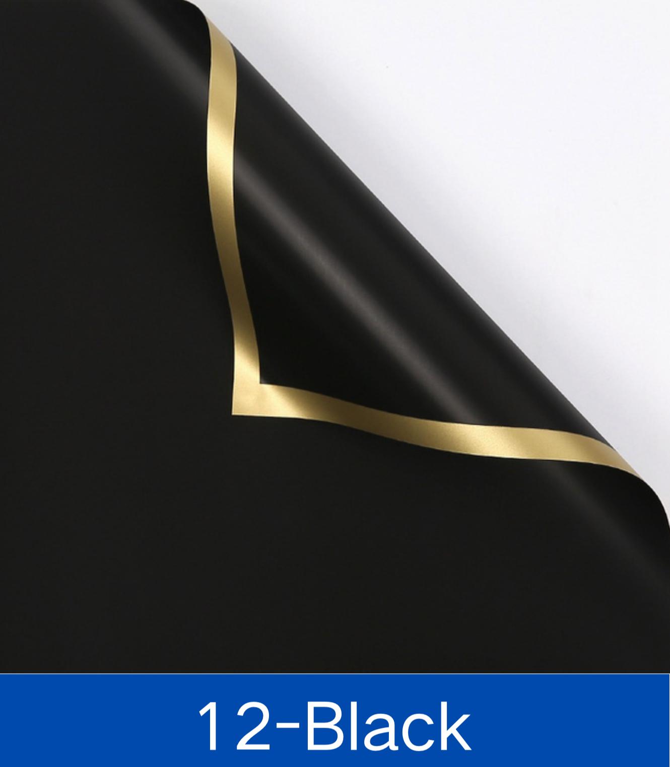 Thin Gold Trim Black Paper